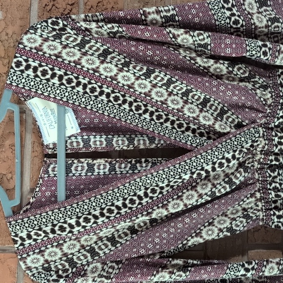 California Moonrise Bohemian Patterned Bell Sleeve Shorts Romper Size Small - Picture 4 of 9